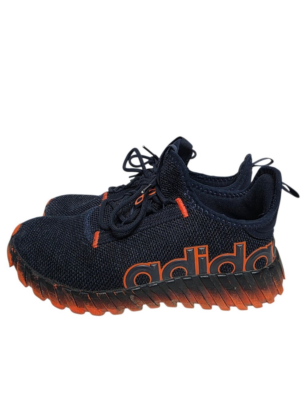 Adidas FortaRun Unisex Kids Athletic Sneakers Black/Orange US 7 - Picture 2 of 6